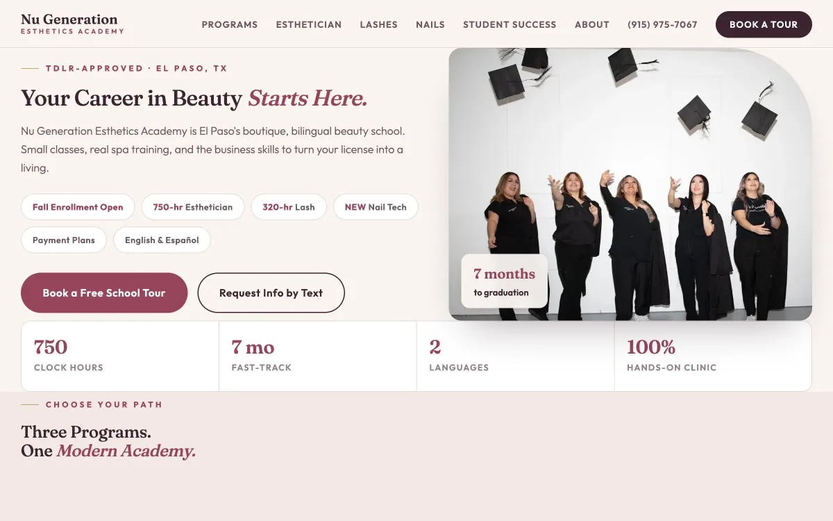 Beauty school build by Bishop Systems
